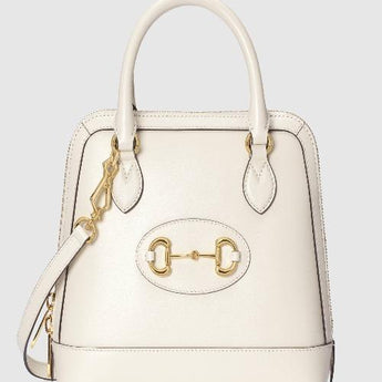 Gucci 1955 Horsebit small top handle bag White