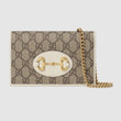 Gucci 1955 Horsebit Wallet With Chain GG Supreme White