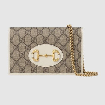 Gucci 1955 Horsebit Wallet With Chain GG Supreme Brown