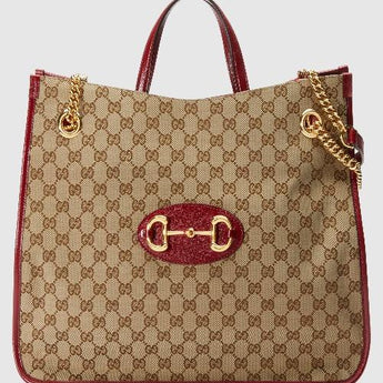 Gucci 1955 Horsebit Large Tote Bag Red
