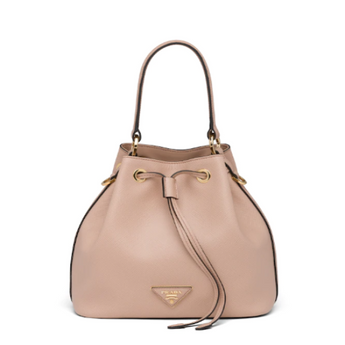 Prada Saffiano Leather Bucket Bag Beige