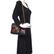 Gucci GG Marmont Leather Shoulder Bag Hearts Black