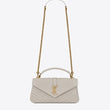 Saint Laurent Classic Medium College Monogram White Gold-Toned