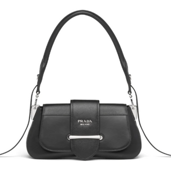 Prada Sidonie Leather Shoulder Bag Black