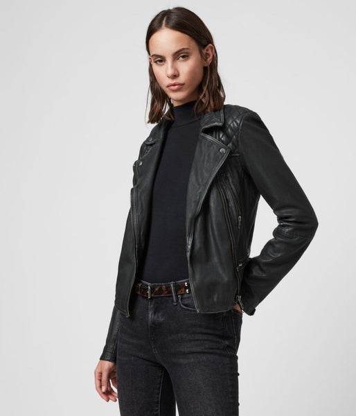CARGO LEATHER BIKER JACKET