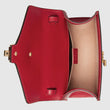 Gucci Sylvie Leather Mini Top Handle Hibiscus Red Bag