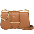 Prada Sidonie Leather Shoulder Bag Brown