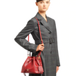 Prada Saffiano Leather Bucket Bag Red