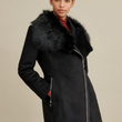 Faux-Shearling Asymmetric Coat