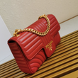 Prada Diagramme Medium Leather Bag Red