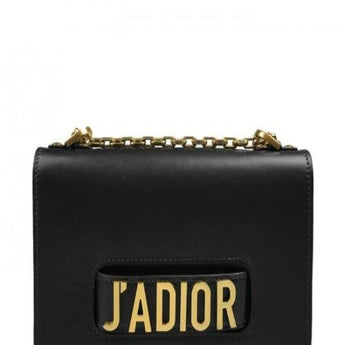 J’Adior Calfskin Flap Bag Black