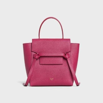 Celine Nano Belt Bag In Grained Calfskin Raspberry