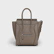 Micro Luggage Handbag In Drummed Calfskin Souris