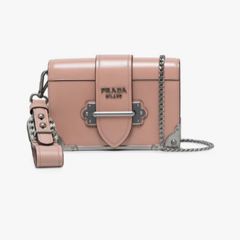 Prada Cahier Calf Leather Bag Pink