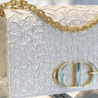 Dior Wavy-Effect 30 Montaigne Bag With Chain White
