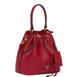 Prada Saffiano Leather Bucket Bag Red