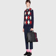 Gucci GG Supreme Briefcase Black/Grey Canvas