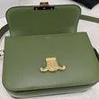 Celine Medium Triomphe Bag In Shiny Calfskin Light Khaki