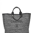 Chanel Deauville Fabric Tote Dark Gray