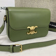 Celine Medium Triomphe Bag In Shiny Calfskin Light Khaki