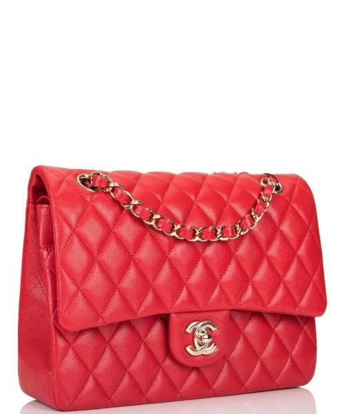 Chanel Medium Classic Handbag Red