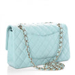 Chanel Medium Classic Handbag Pale Blue Gold-Tone Metal