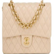 Chanel Medium Classic Handbag Beige Gold-Tone Metal