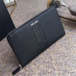 Prada Saffiano and Crocodile Leather Wallet All Black With Crocodile Insert