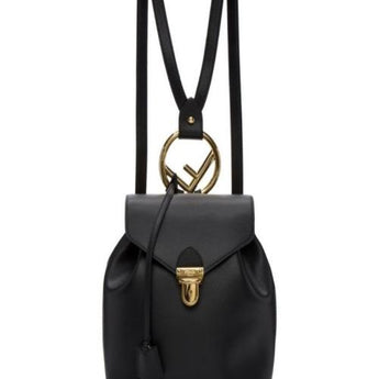 Fendi Black Leather Backpack
