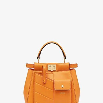 Fendi Peekaboo Iconic Mini Orange Leather Bag