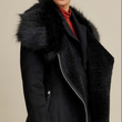 Faux-Shearling Asymmetric Coat
