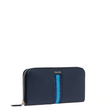 Prada Saffiano And Crocodile Leather Wallet Light Blue