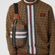 Burberry Medium Monogram Stripe E-Canvas Bum Bag Brown