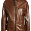 Tanned Cowhide Leather Moto Jacket