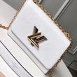 LV Twist MM Epi Leather White Gold-Colored Lock