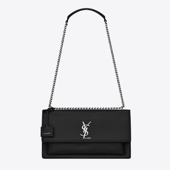 Saint Laurent Small Sunset Bag Black Grained