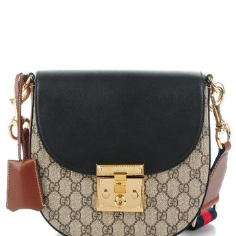 Gucci Padlock Medium GG Shoulder Bag Beige/Ebony Black