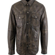 Distressed Brown Leather Jacket