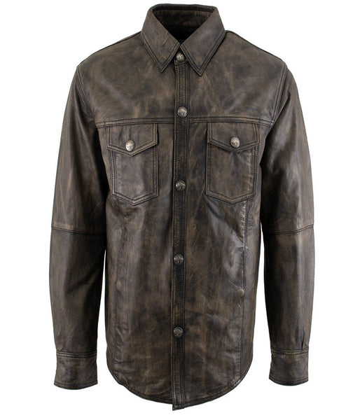 Distressed Brown Leather Jacket