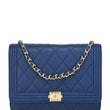 Chanel Le Boy Wallet On Chain – WOC Dark Blue Caviar Gold-Toned