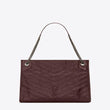 Saint Laurent Niki Medium Bag In Crinkled Vintage Leather Prunia