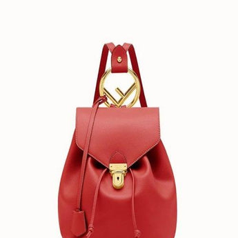 Fendi Red Leather Backpack