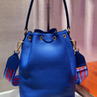 Prada Leather Bucket Bag Blue