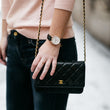 Chanel Wallet On Chain – WOC Chevron Lambskin Gold-Toned Metal Black