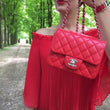 Chanel Classic Clutch With Chain – CWC Caviar Red Silver-Toned