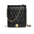 Chanel Le Boy Wallet On Chain – WOC Grained Calfskin Gold-Toned Black
