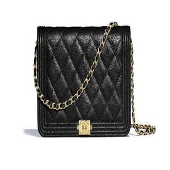 Chanel Le Boy Wallet On Chain – WOC Grained Calfskin Gold-Toned Black