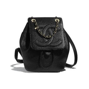 Chanel Lambskin Gold-Tone Metal Backpack Black