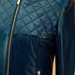 Blue women leather jacket