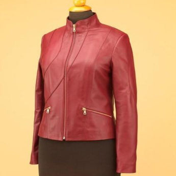 Bordeaux women leather jacket